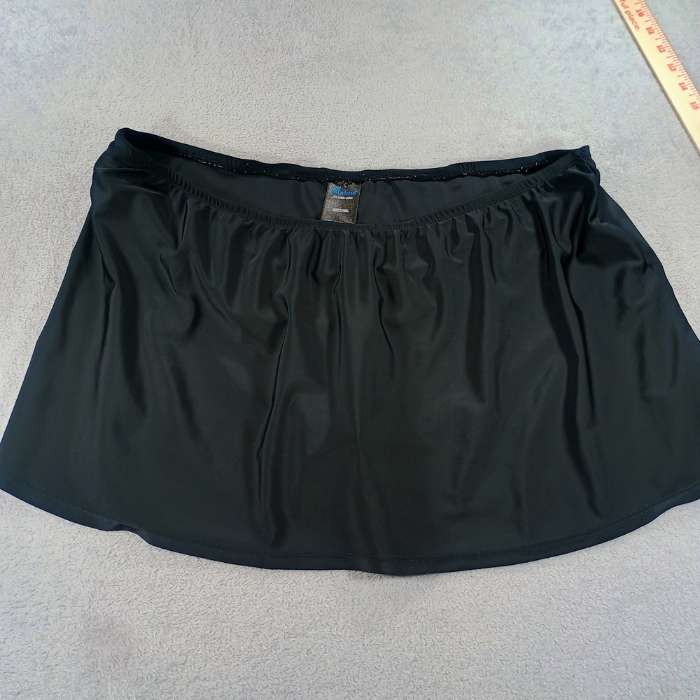 Catalina Womens Swim Skirt Black 2X 18W-20W Built-in Brief Coverage